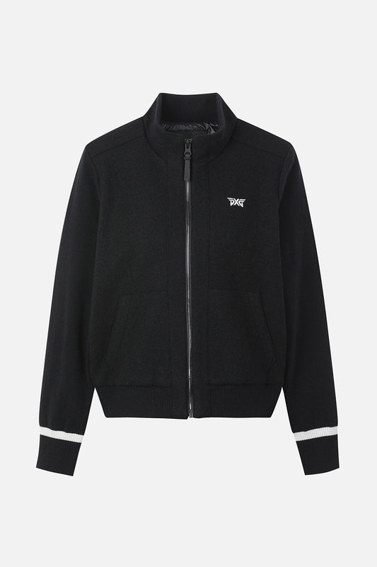 PXG Korea Women Winter Knit Jacket Hybrid Down Cardigan Wool Outerwear