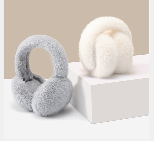GREEN STAR Warm Earmuffs plush ear covers over hat