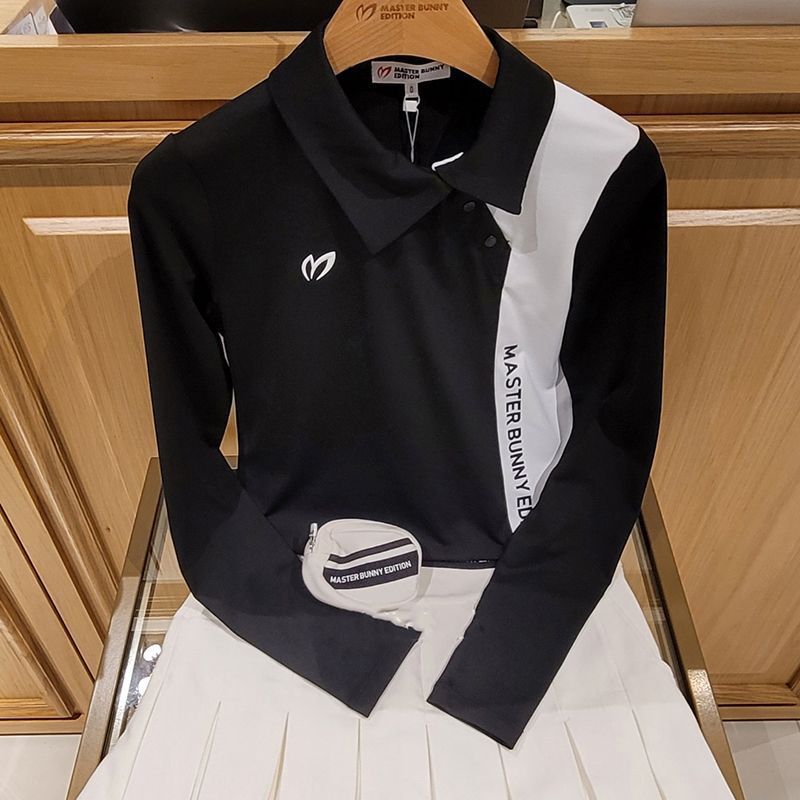 MASTER BUNNY EDITION Women SS Golf Shirt Slim Long-Sleeve Lapel T-Shirt Stretch Breathable Sweat-Wicking Jersey