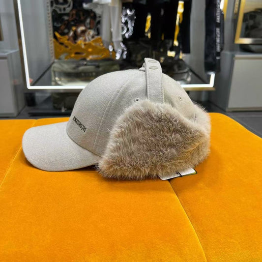 AMAZINGCRE Women FW24 New Winter Golf Hat Fur Ear Covering cap