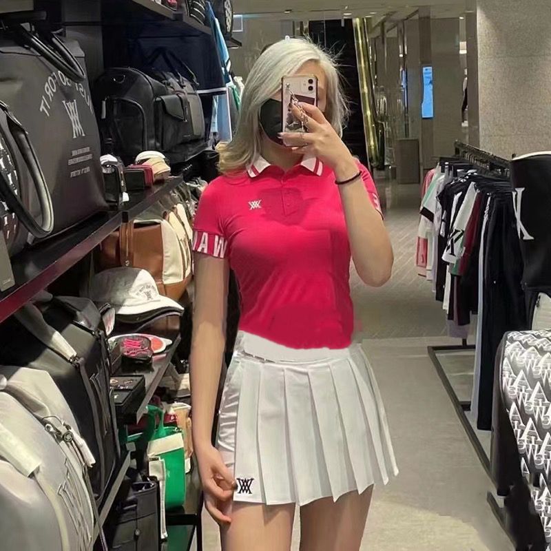 ANEW Golf Korea Summer Women's Short Sleeve T-Shirt Jersey Top Polo Golf Shirt