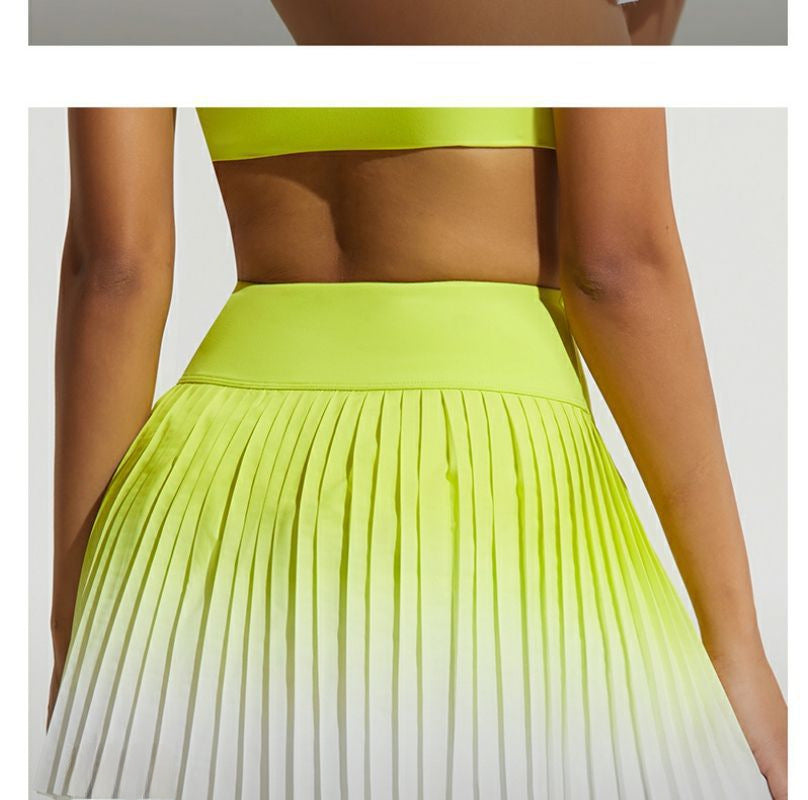 GREEN STAR Women's Gradient Golf Skirt Pleated high waist comfort