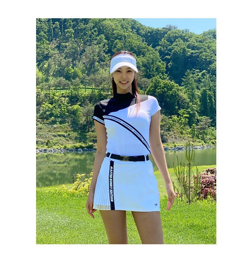 MASTER BUNNY Edition Korean version SS Women's Half-high Neck quick-drying Short-sleeve Top Golf Shirt