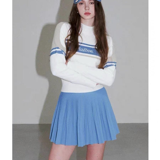 MALBON KOREA Women Round Neck Stretch Sweater Shirt Knit Top