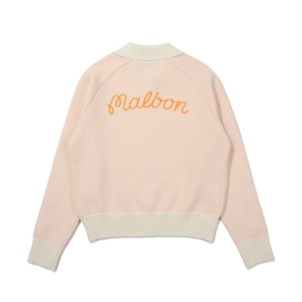 Malbon Korea Sleeve Contrast Collared Top Sweater Women FW24 knit shirt