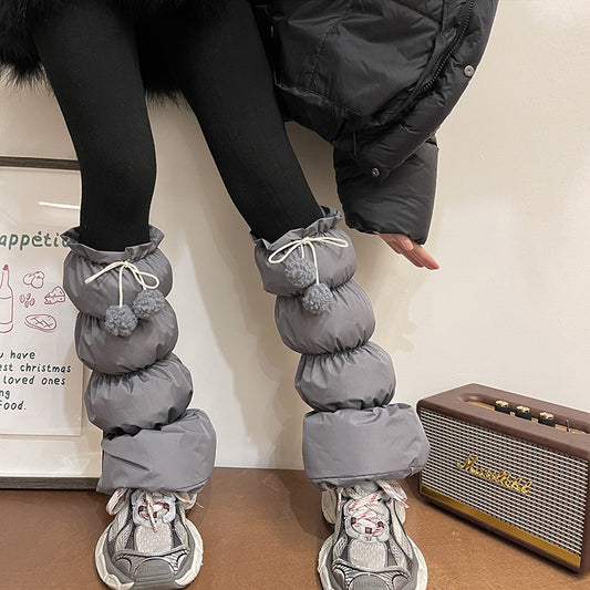 Korea's Dongdaemun Winter New Product Leg Cover for Women Gray
