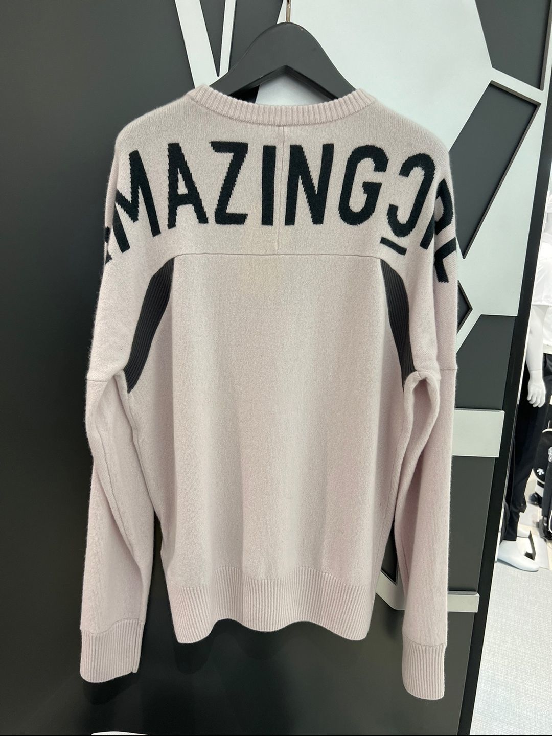 AMAZINGCRE Korea Men's Round Neck Knitted Golf Sweater Knit Shirt