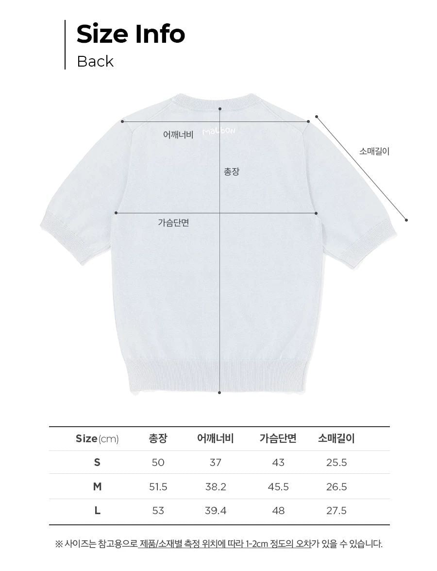 MALBON GOLF Korea 2025 Women's Knitted Round-Neck Knit Top Rabbit Short-sleeve Shirt
