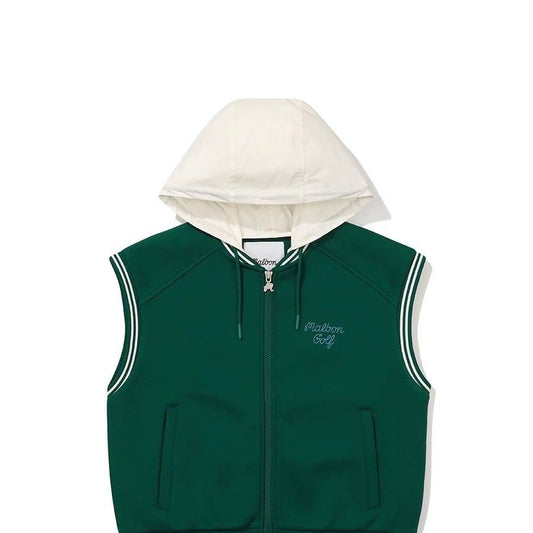 Malbon Korea FW24 Women's Golf Hood Zip-Up Sleeveless Jacket Outerwear