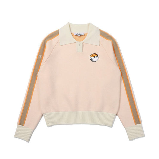 Malbon Korea Sleeve Contrast Collared Top Sweater Women FW24 knit shirt