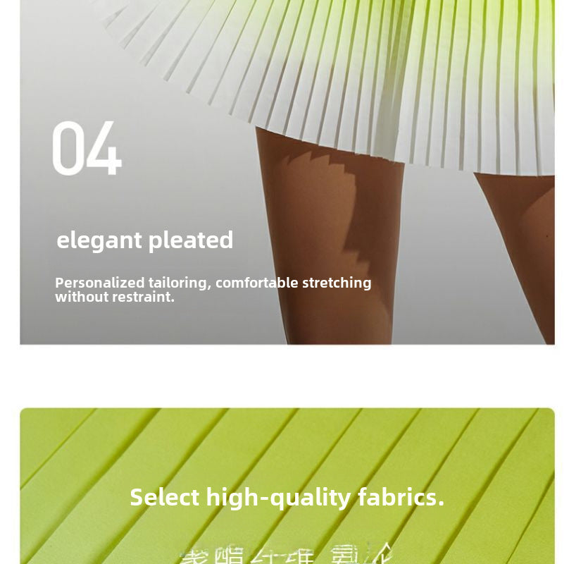 GREEN STAR Women's Gradient Golf Skirt Pleated high waist comfort