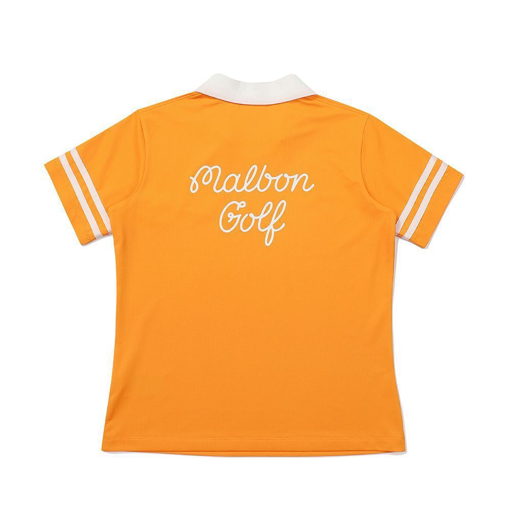 Malbon Korea New SS Women's Stripe T-Shirt Polo Top