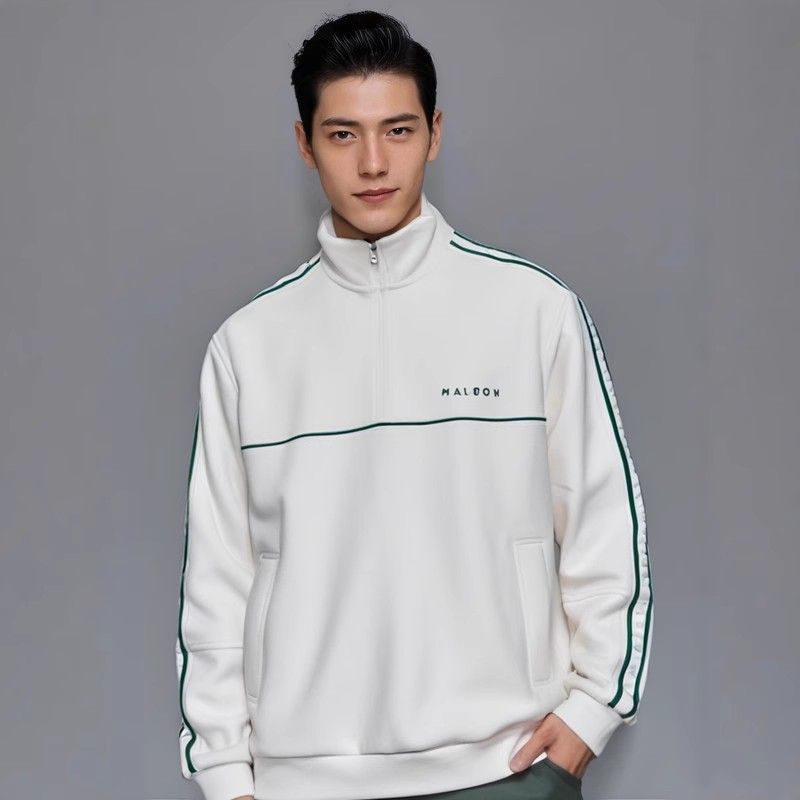 MALBON GOLF Korea 2025 Men's Half-Zip Long-Sleeve Top Casual Golf Sweatshirt for Men