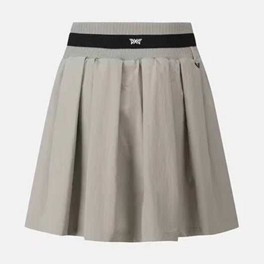 PXG Korea Women's Elastic Waist Golf Skirt Pleated Anti-Wrinkle