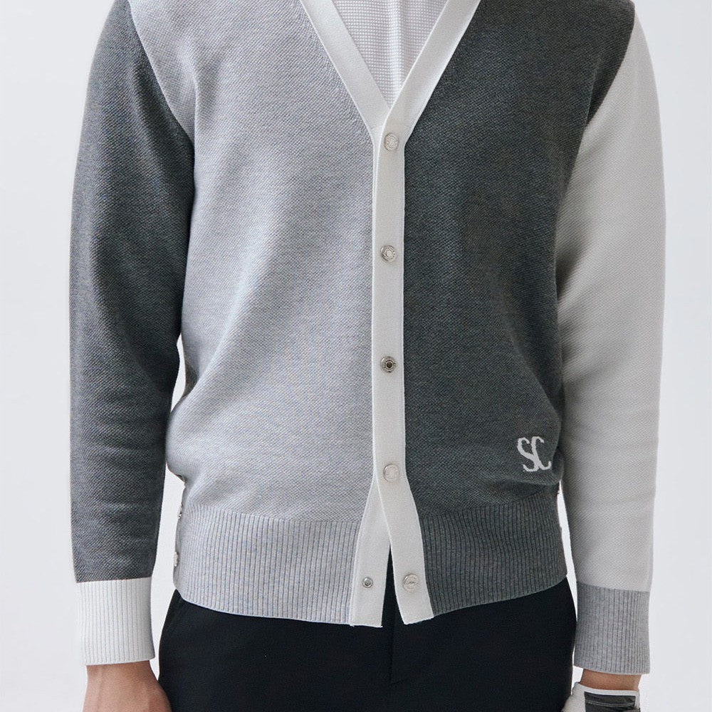 SOUTHCAPE Men's Golf Knitted Cardigan V-neck Top shirt