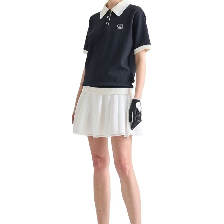LANVIN BLANC Korea Women's Short-sleeved Collar Top casual golf shirt
