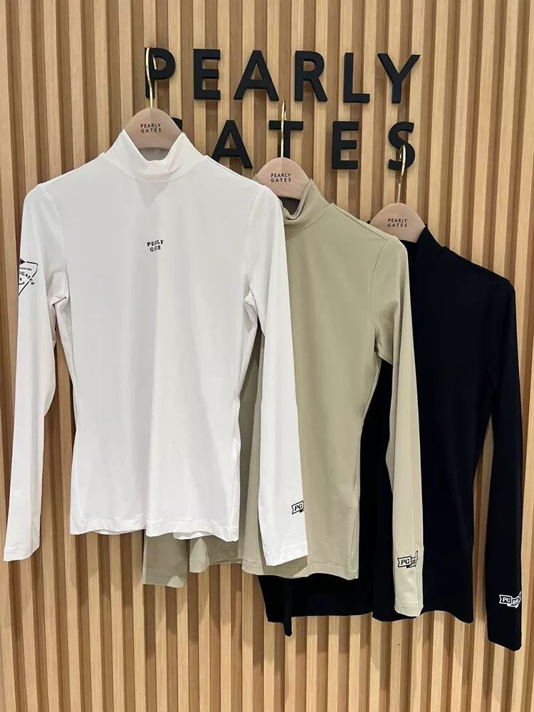 PEARLY GATES Golf Women High Neck Long Sleeve Base Shirt Quick Dry Jersey Top