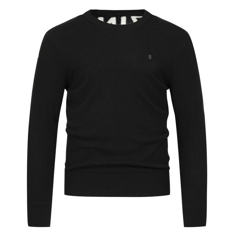 AMAZINGCRE Korea Men's Round Neck Knitted Golf Sweater Knit Shirt