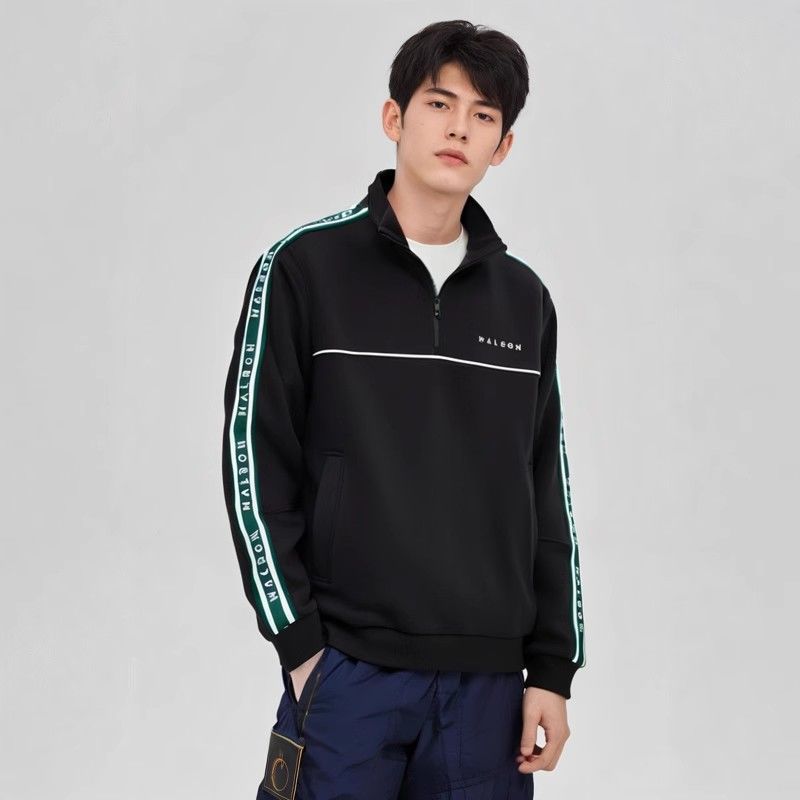 MALBON GOLF Korea 2025 Men's Half-Zip Long-Sleeve Top Casual Golf Sweatshirt for Men
