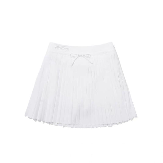 New Malbon Korea Golf Women's Pleated Skirt Red / White