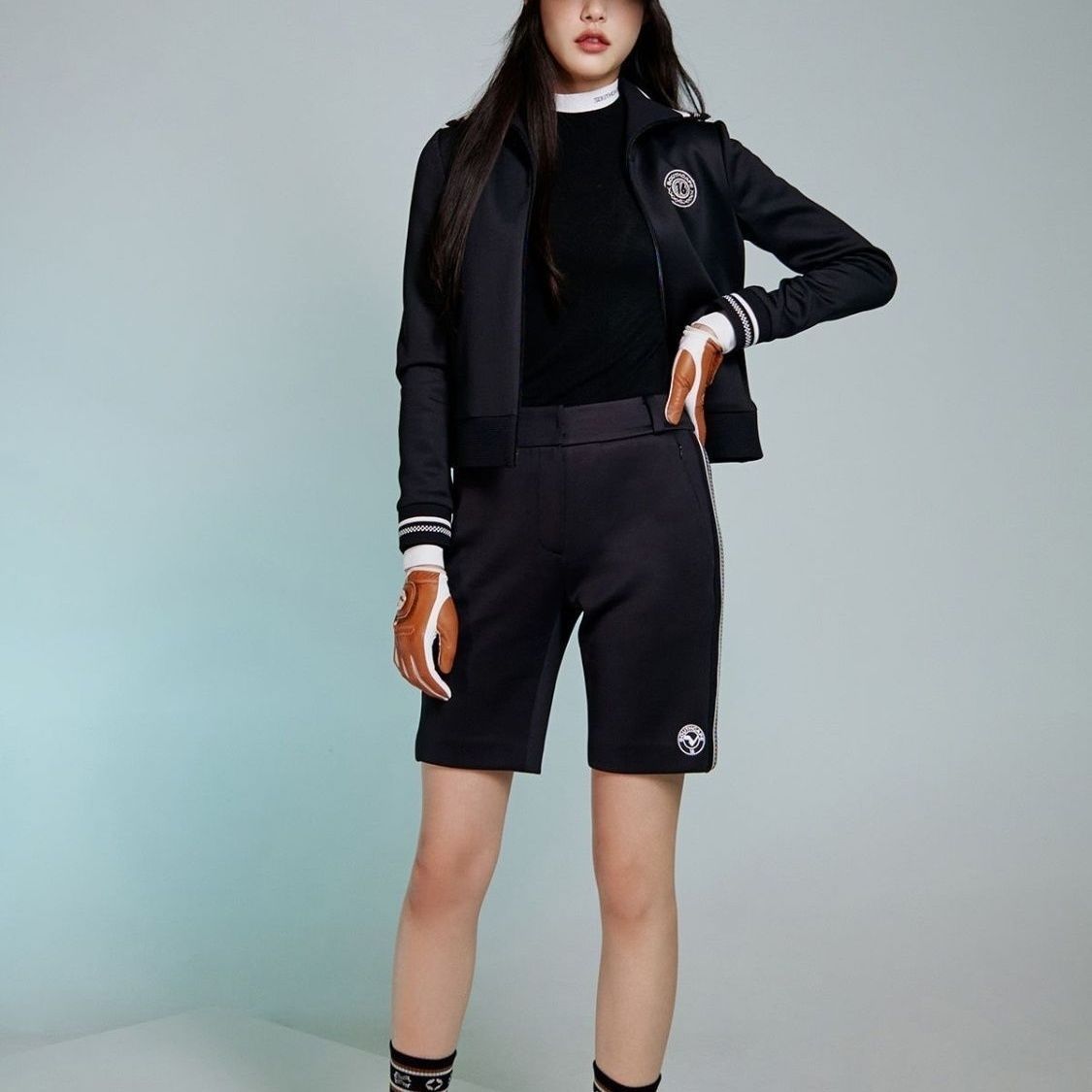 SOUTHCAPE Korean Golf Wear Women's FW Striped Lapel Jacket Outerwear