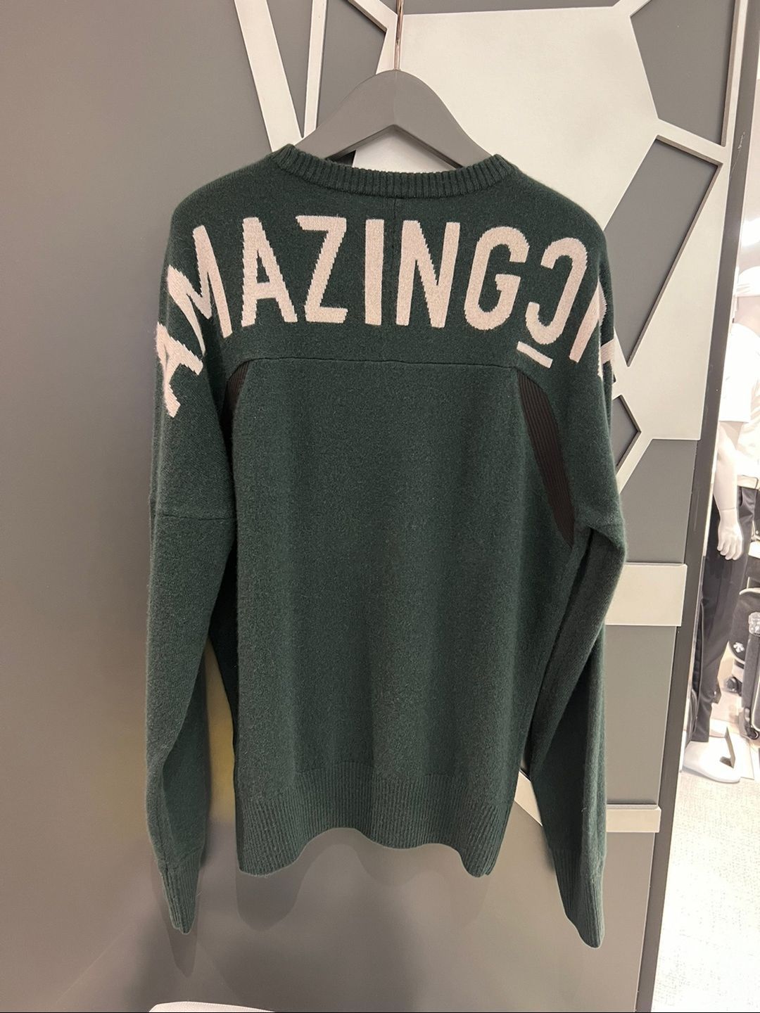 AMAZINGCRE Korea Men's Round Neck Knitted Golf Sweater Knit Shirt