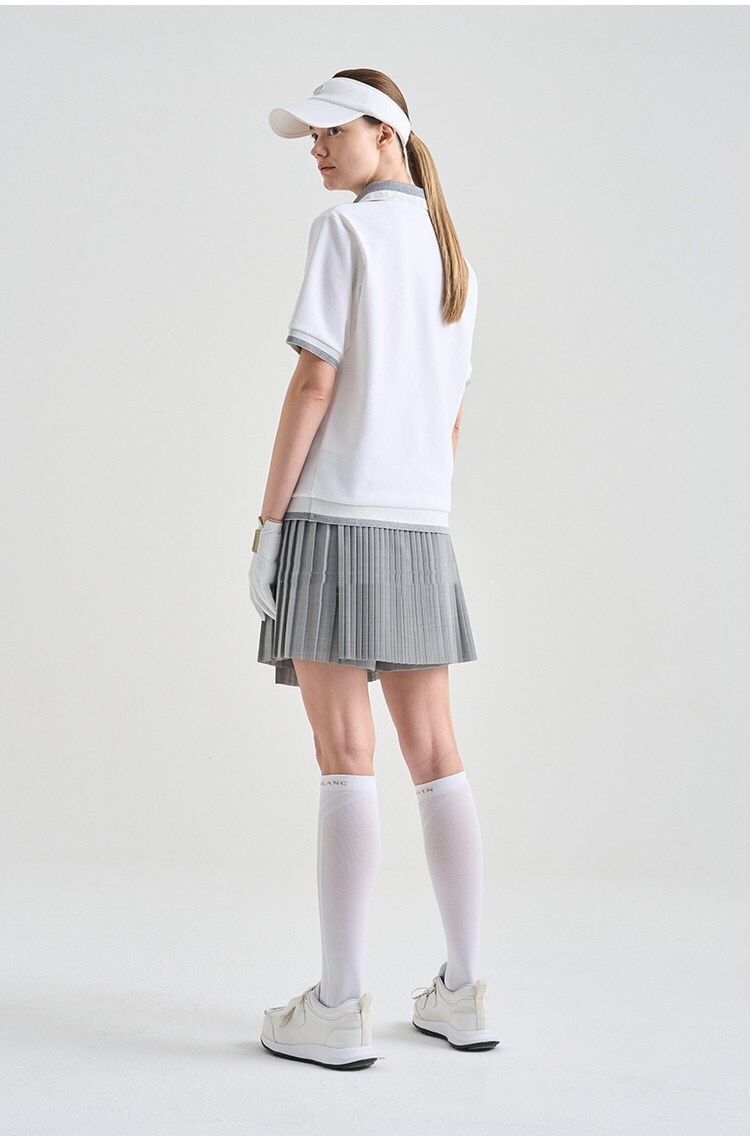 LANVIN BLANC Korea Women's Short-sleeved Collar Top casual golf shirt