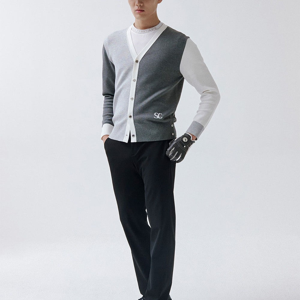 SOUTHCAPE Men's Golf Knitted Cardigan V-neck Top shirt