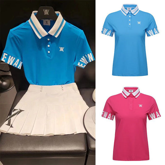 ANEW Golf Korea Summer Women's Short Sleeve T-Shirt Jersey Top Polo Golf Shirt