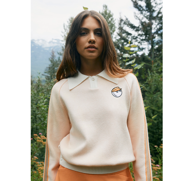 Malbon Korea Sleeve Contrast Collared Top Sweater Women FW24 knit shirt