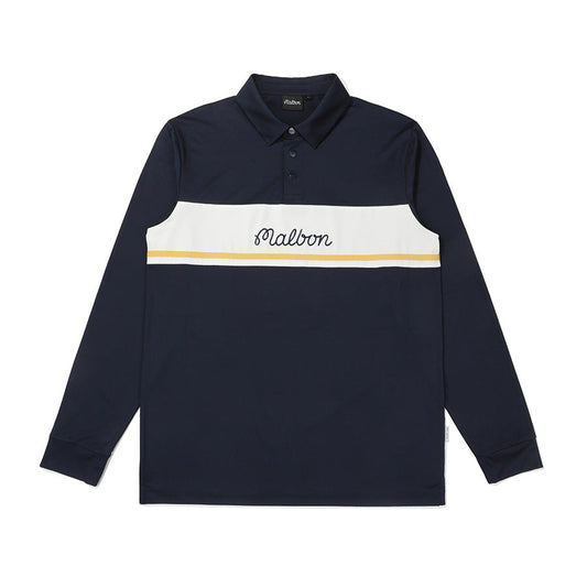 Malbon Korea Men's Tech Color Block Polo Shirt