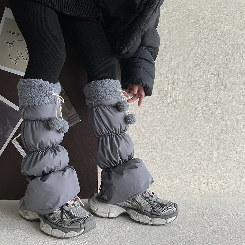 Winter Windproof Wool Lace Leg Warmers, warm leg covers for women