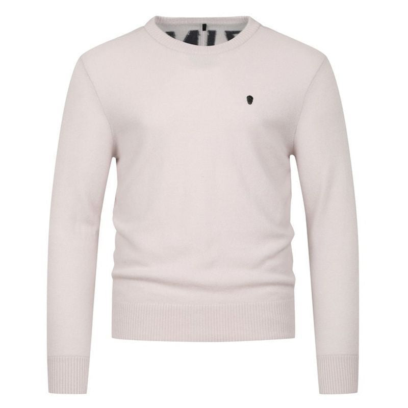 AMAZINGCRE Korea Men's Round Neck Knitted Golf Sweater Knit Shirt