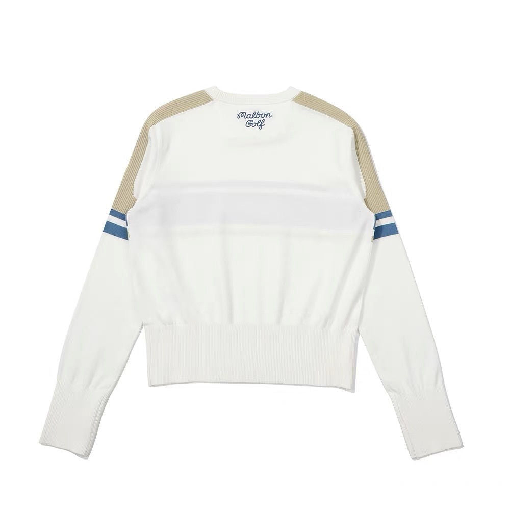 MALBON KOREA Women Round Neck Stretch Sweater Shirt Knit Top