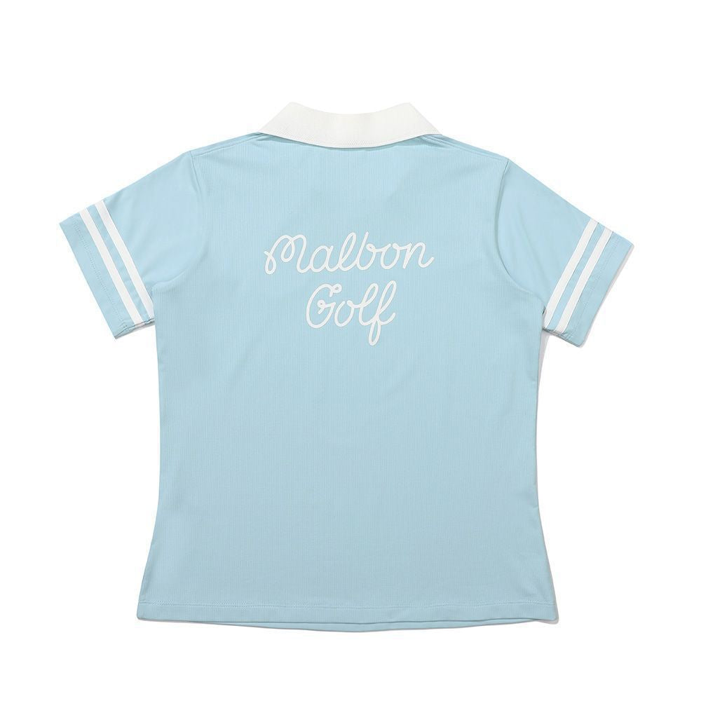 Malbon Korea New SS Women's Stripe T-Shirt Polo Top