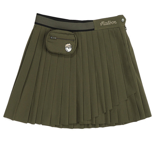 MALBON Korea original Women Golf Skirt, pleated, slim elasticated waist with small ball bag
