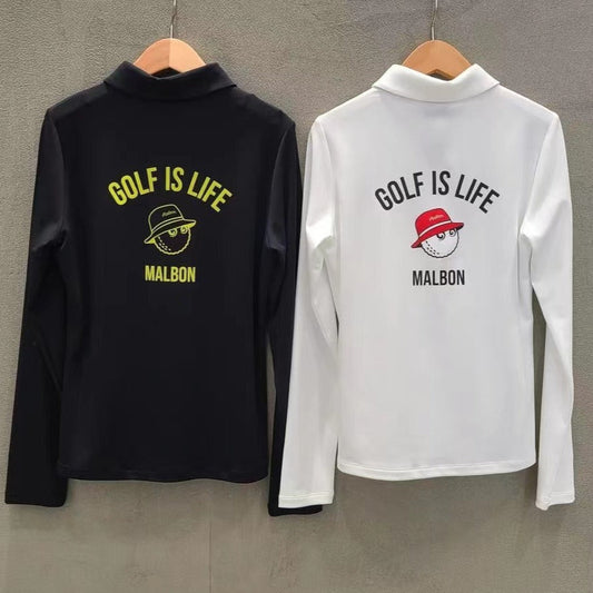 Malbon Korea Women's Long Sleeve T-Shirt Quick-Drying Polo Shirt