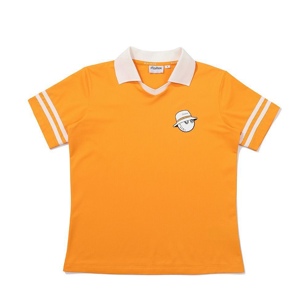 Malbon Korea New SS Women's Stripe T-Shirt Polo Top