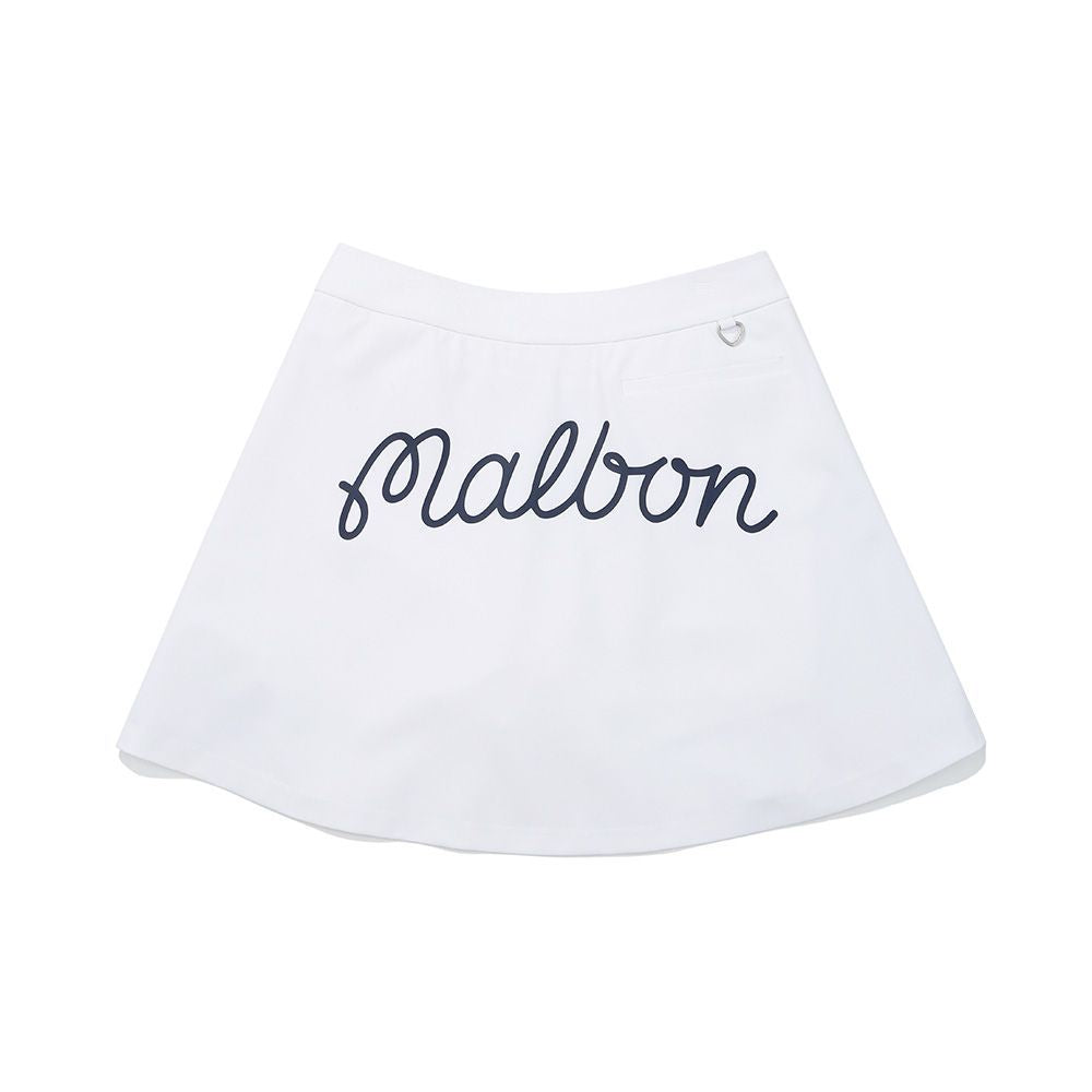 Malbon Korea New Spring 2025 Women's Pleated Logo Lettered Golf Skirt