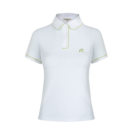 Malbon Korea New 2025 SS Women's Anna Short-Sleeve Polo Shirt slim high stretch breathable top