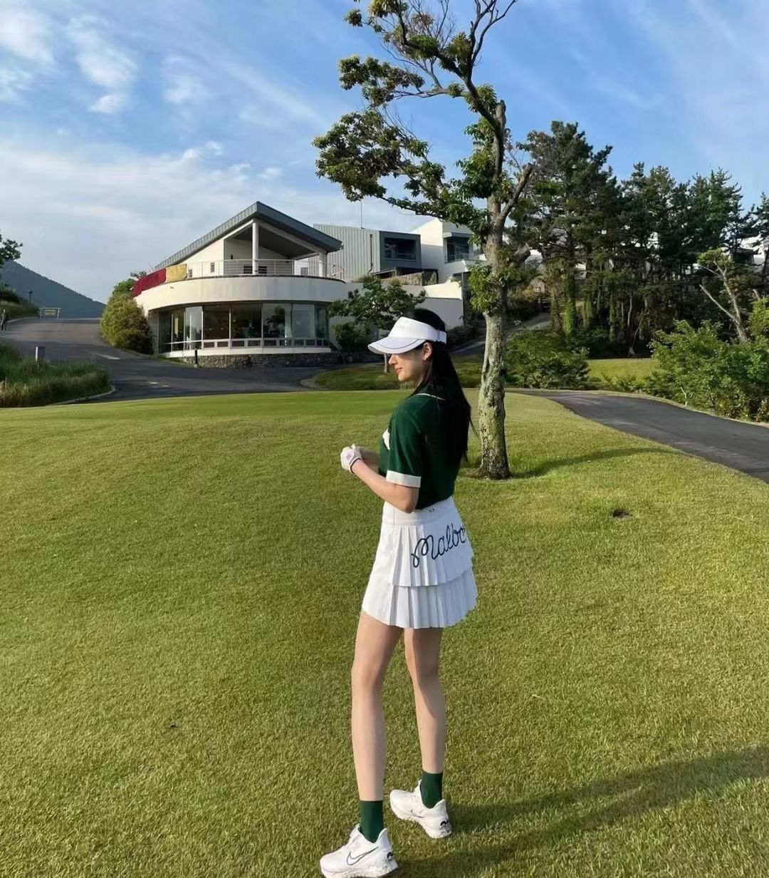 Malbon Korea New Women's Double Tiered Pleated Golf Skirt
