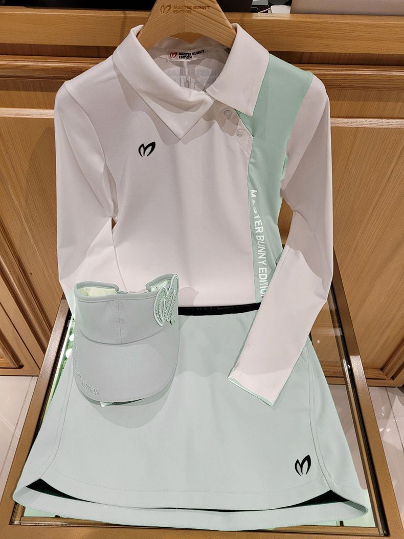 MASTER BUNNY EDITION Women SS Golf Shirt Slim Long-Sleeve Lapel T-Shirt Stretch Breathable Sweat-Wicking Jersey