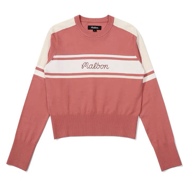 MALBON KOREA Women Round Neck Stretch Sweater Shirt Knit Top