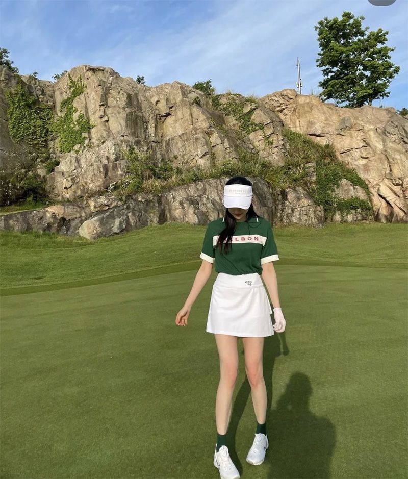 Malbon Korea New Women's Double Tiered Pleated Golf Skirt