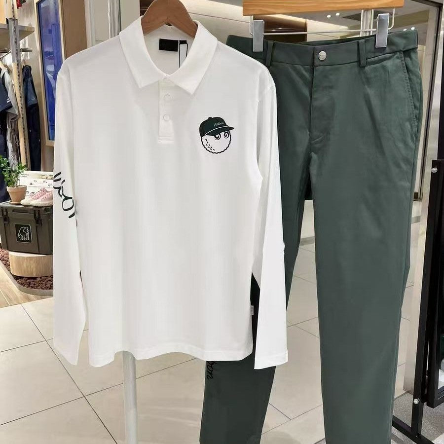 Malbon Korea New Men's Bucket Tech Polo T-Shirt Golf Top