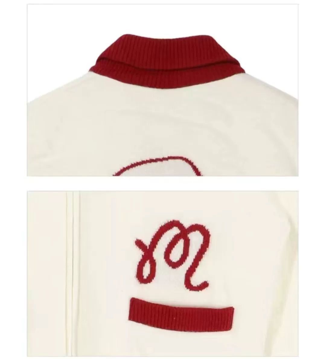 Malbon Korea Women Golf Jacket Ladies Outdoor FW Knitted Outerwear Warm Casual embroidered