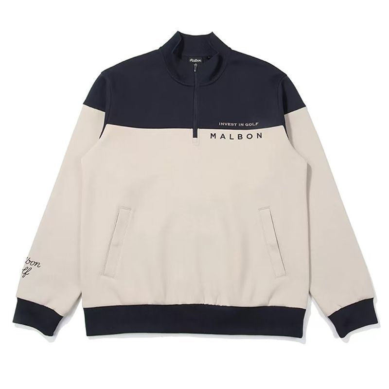 Malbon Korea Men's Half-Zip Color Block Golf Sweatshirt top
