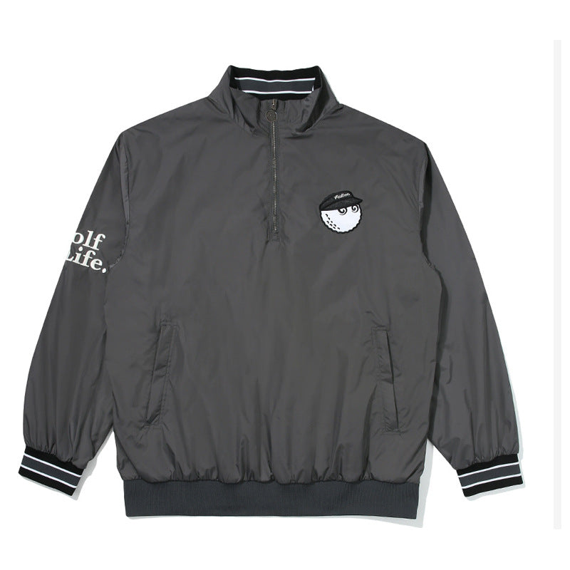 MALBON GOLF Korea Men Windbreaker Jacket light half-zip embroidered Outerwear