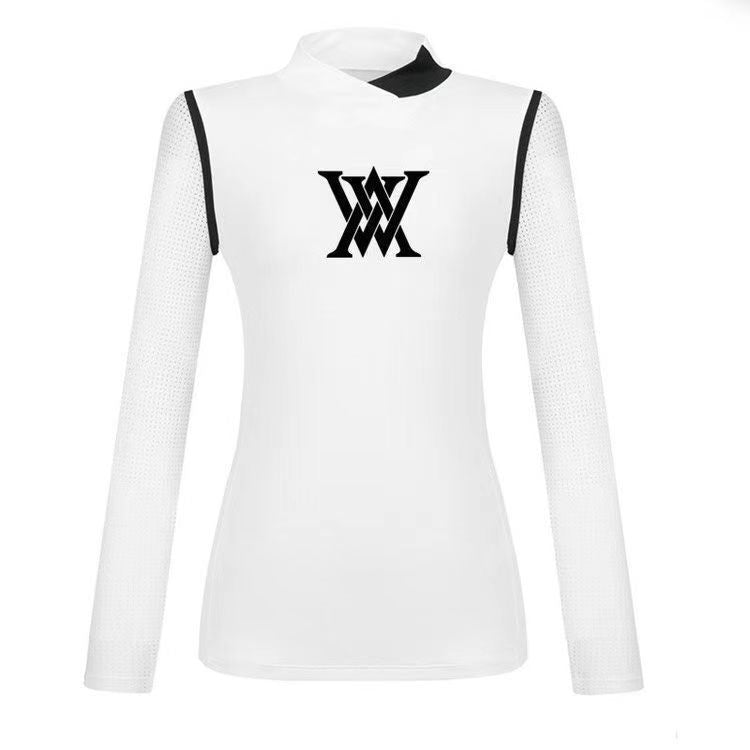 ANEW Golf New Base Layer Shirt Stretch Slim Fit Dry Women's Jersey Mesh Sleeves Shirt