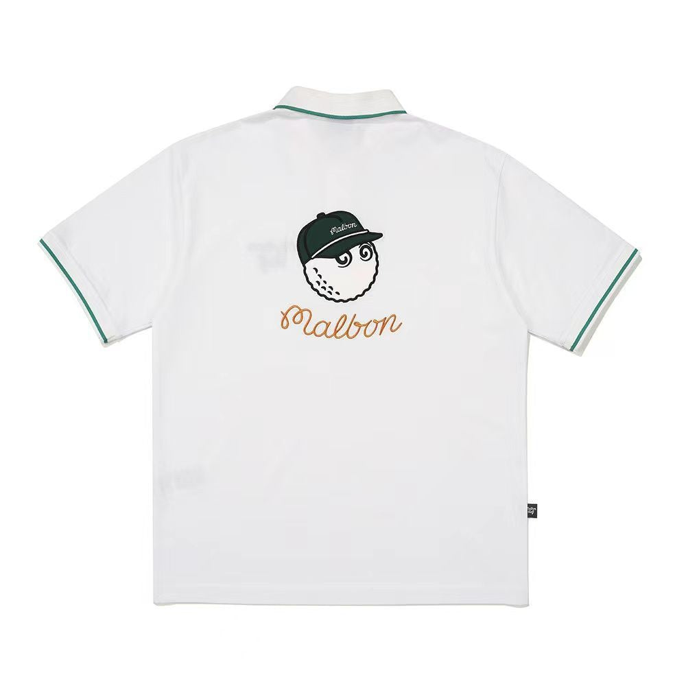 MALBON Korea Men's Basic Polo Shirt SS Golf Apparel men's slim casual sports short sleeve t-shirt